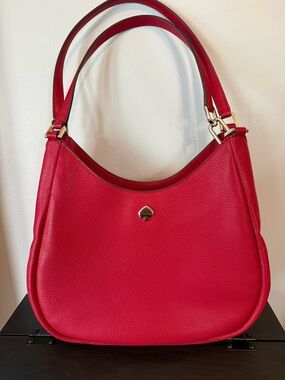 kate spade Red Pebbled leather Kayla Triple Compartment shoulder bag